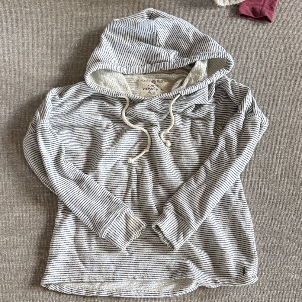 O'Neill Navy and White Striped Pullover